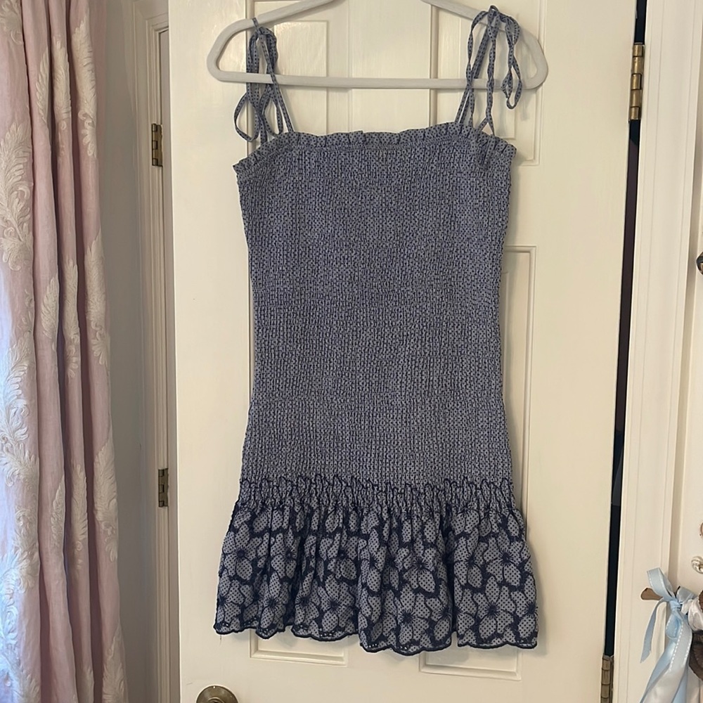 Blue scrunch dress